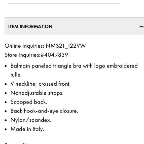 BALMAIN**Gorgeous Triangle Bra**F 36; US 4 $370 - Picture 4 of 4